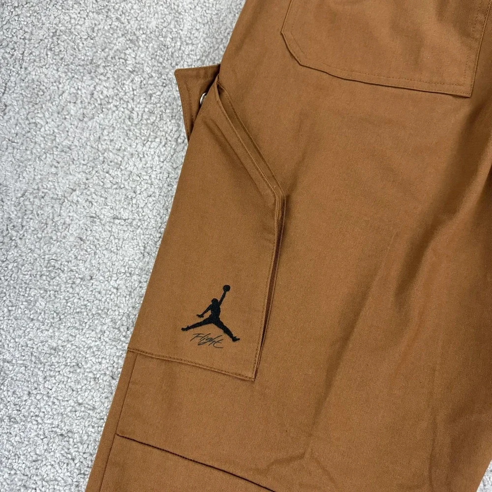Jordan Cargo Pants Mens Medium Brown Stretch Drawcord Hem Utility FB7305-281